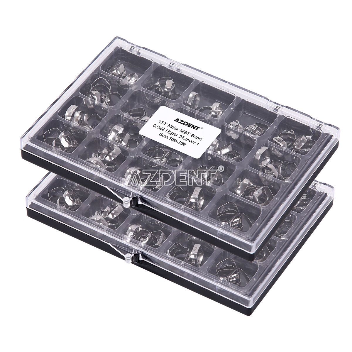 80pcs AZDENT Dental Orthodontic 1st Molar Bands with Buccal Tube MBT.022 16#-35#