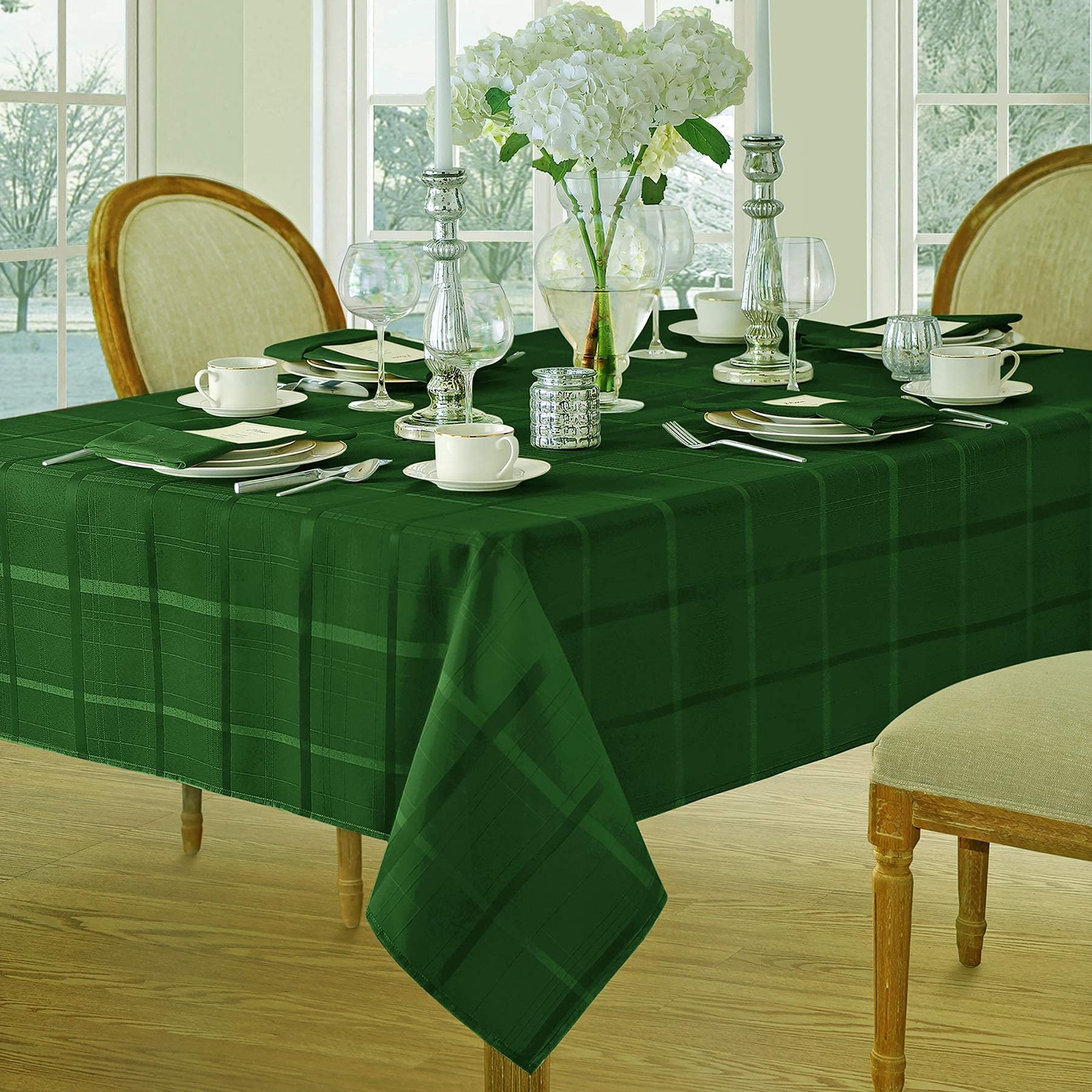 Newbridge Christmas Elegance Plaid Set Of 4 Square Fabric Napkins 100 Polyester