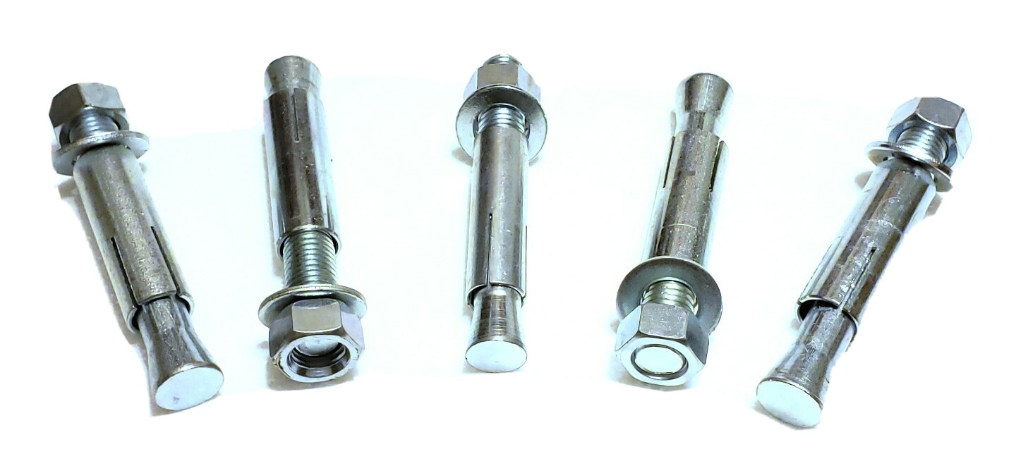 Steel Sleeve Anchors, 7/8″ x 5-1/2″, Lot of 5