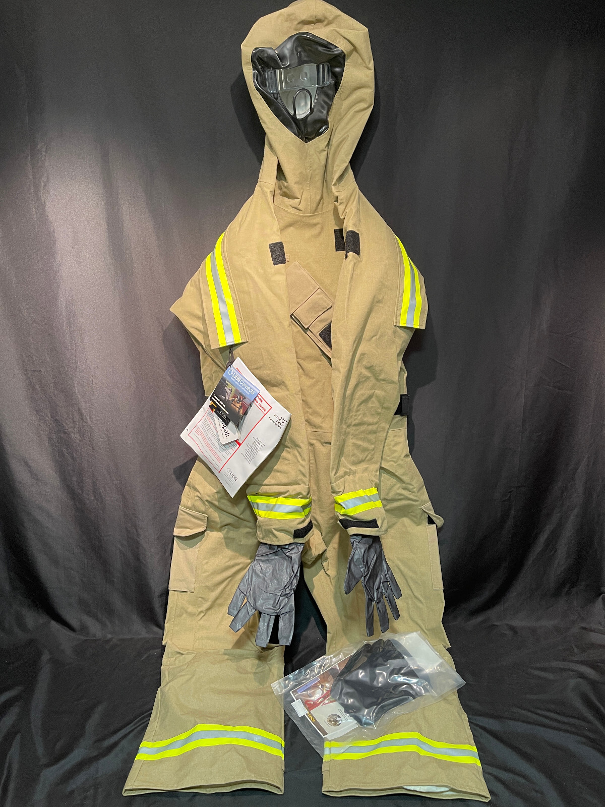 Lion MT94 CBRN One Piece Multi-Threat Protection Suit GORE CHEMPAK Haz Mat Large