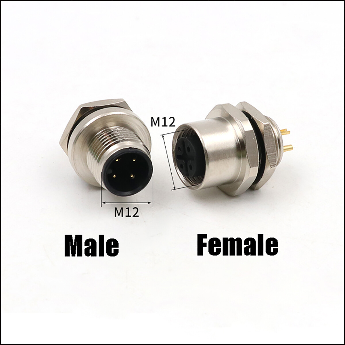 PG7 M12 Sensor Connector 4/5/8/12 Pin Male/Female Straight/Right Angle Plug IP67