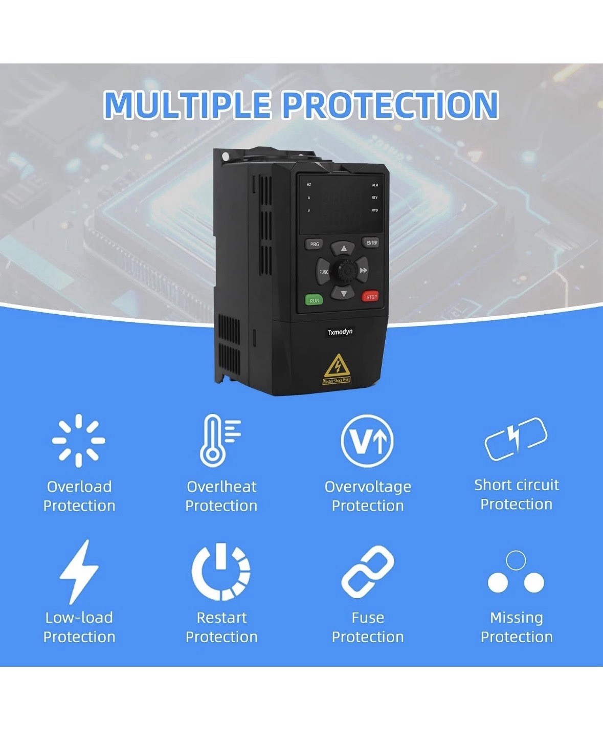 VFD 2.2KW 3HP 200-240V Inverter 1 Phase Input 3 Phase 0-400HZ Output 9A Variable