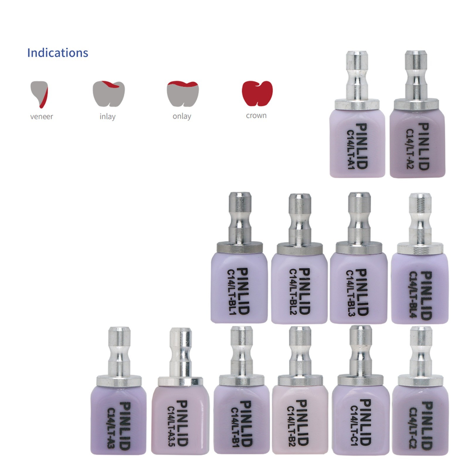 US Emax CAD C14 Dental Lithium Disilicate Block CEREC Milling Posterior Crown