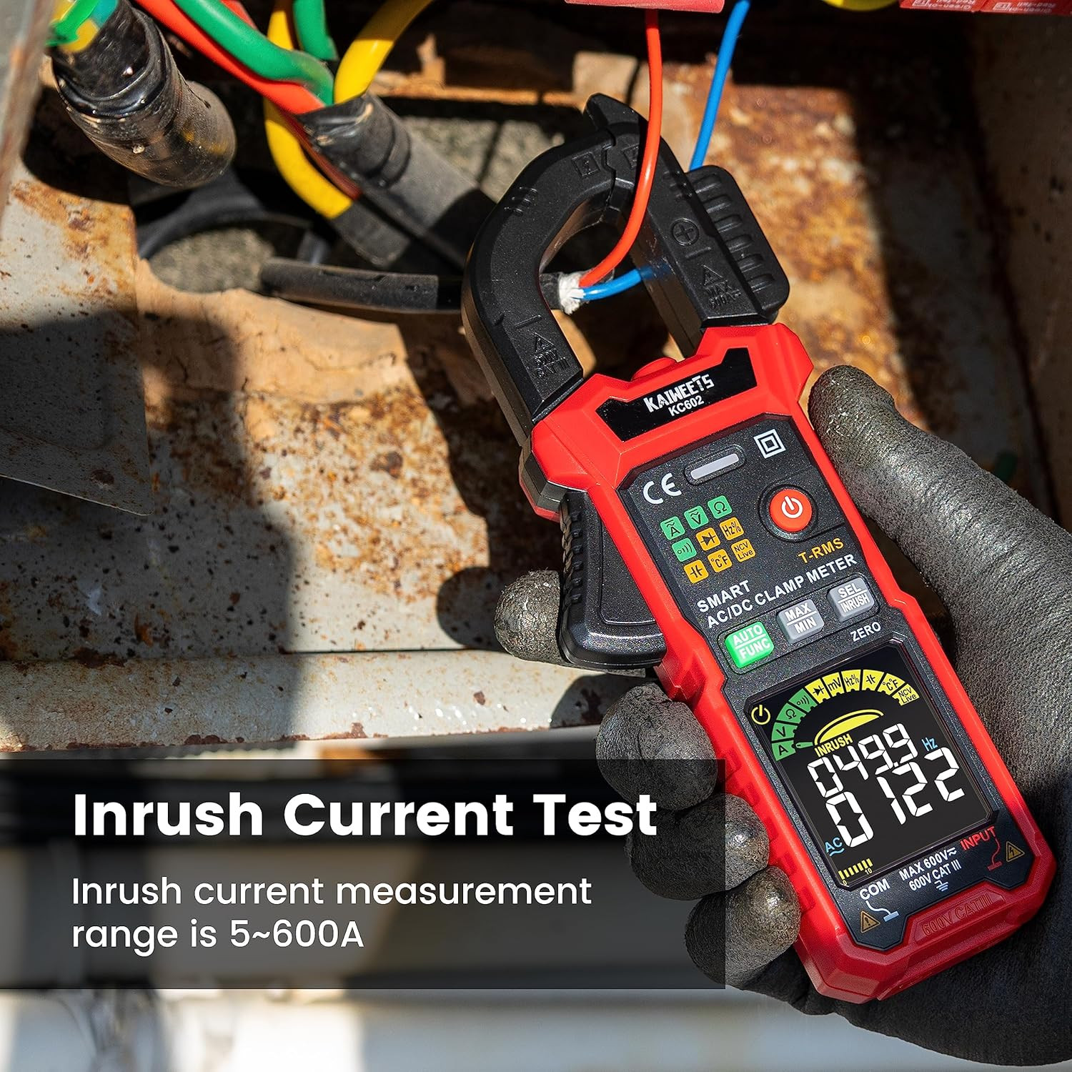 Smart Digital Clamp Meter with HD Screen, Inrush Current & Auto-Ranging
