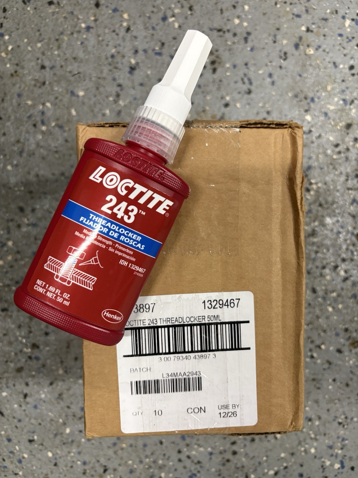 Loctite 243 Threadlocker 50ml Red – Permanent High Strength. ( Lot Of 10)