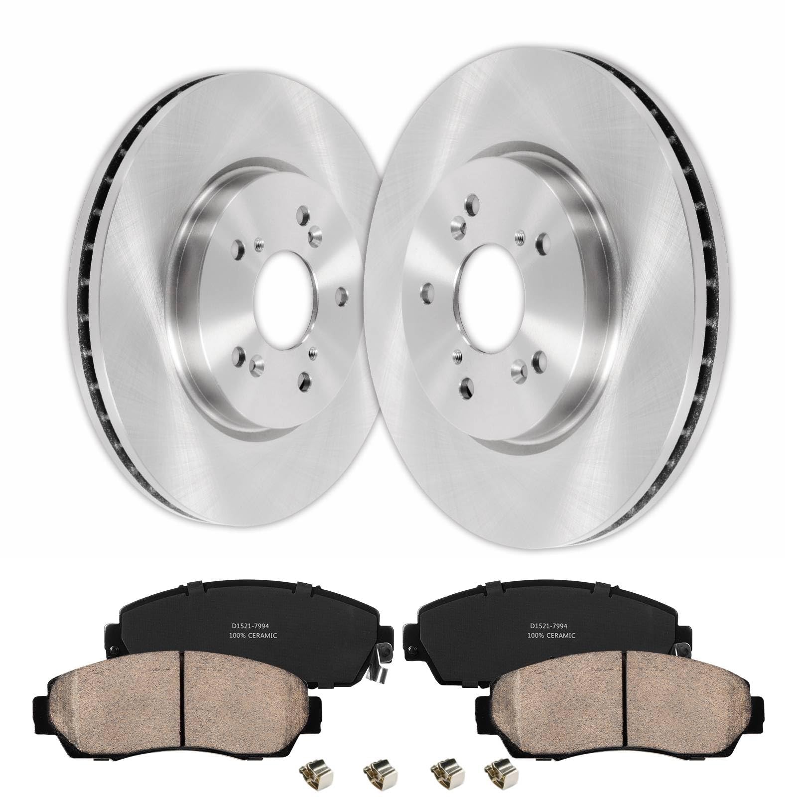 11.65in Front Brake Rotors Ceramic Pads Kit for CR-V Accord Crosstour 2007-2016