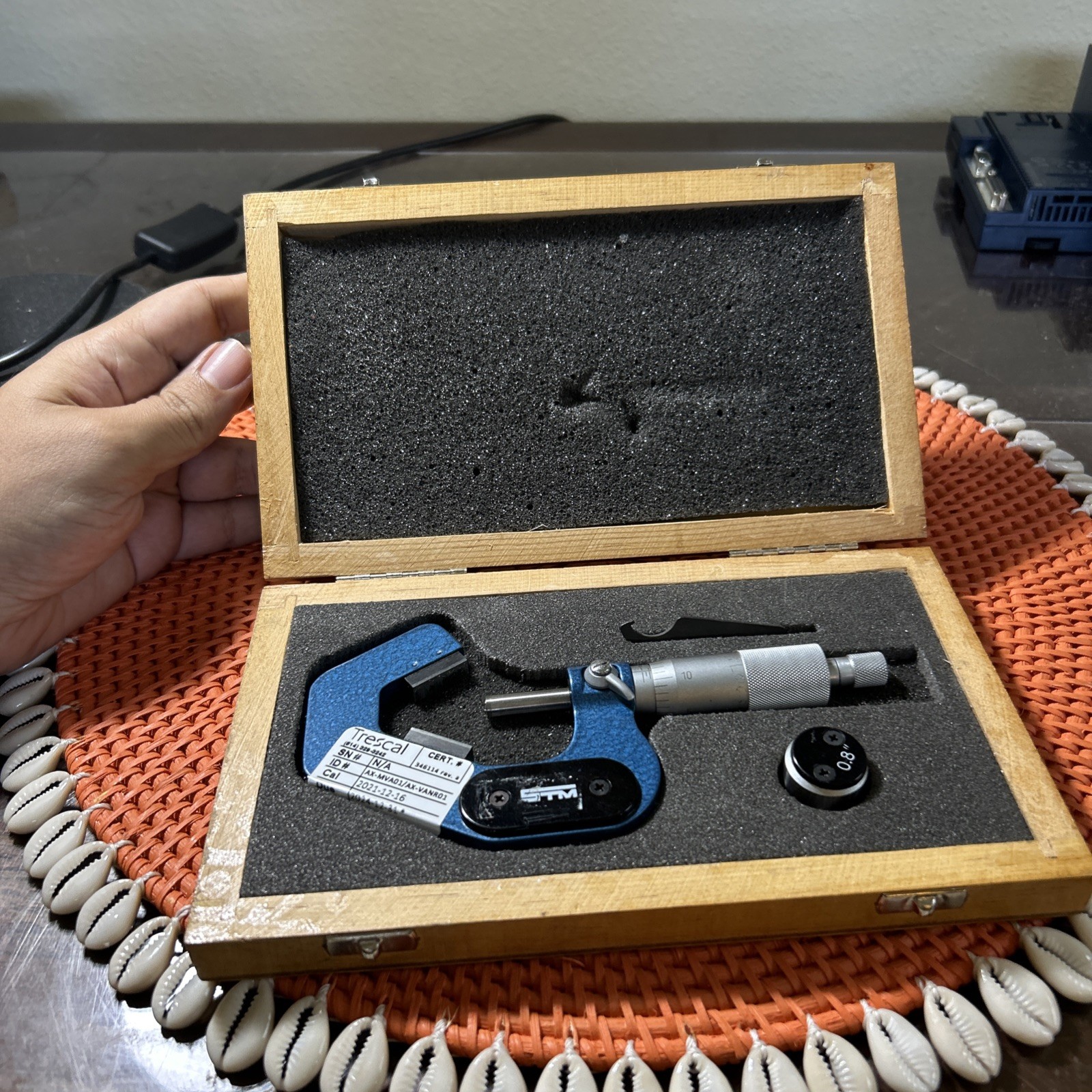 STM V Anvil Micrometer 0.8”-1.4” 0.0001” Complete In Box