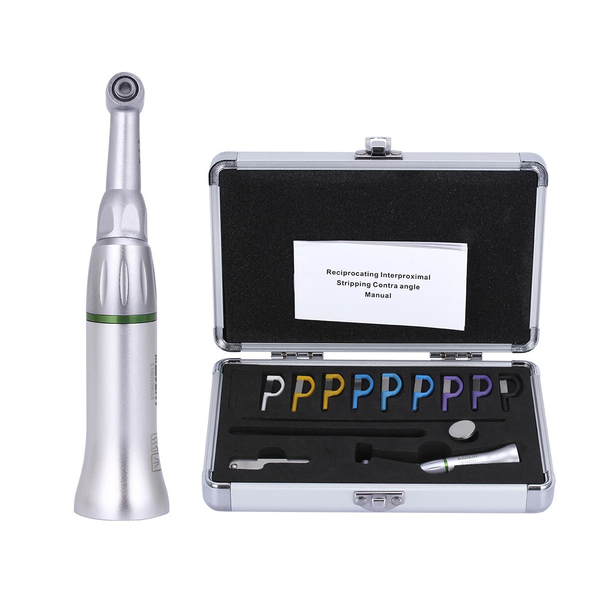 Dental 4:1 Reduction IPR System Contra Angle Handpiece+9pcs Interproximal Strips