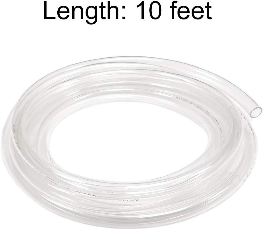 1/2 Inch Clear Vinyl Tubing – Flexible, Non-Toxic PVC Hose, 10 Feet Long
