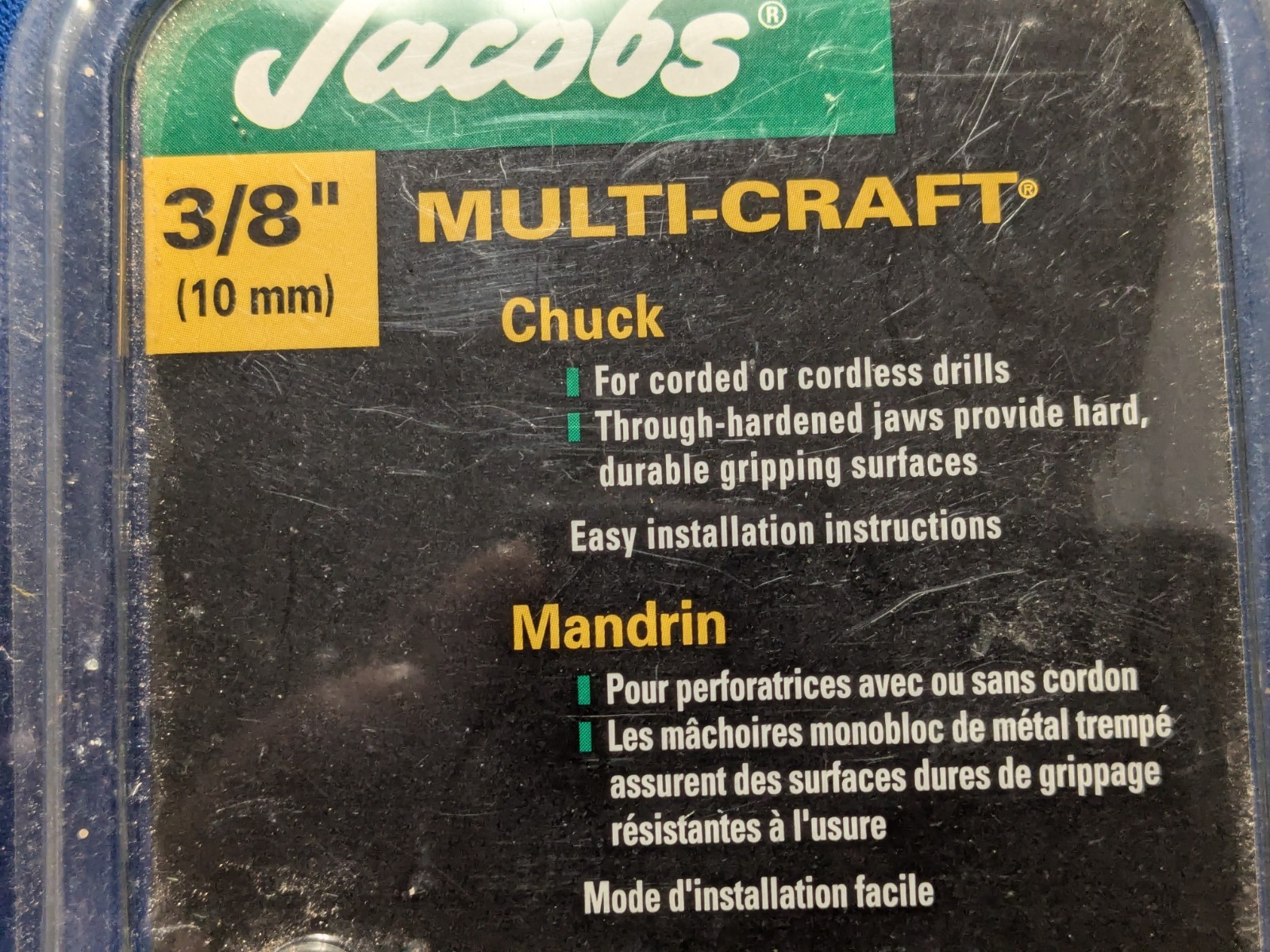 Jacobs Multi-Craft 3/8 in Keyed Drill Chuck 30247 10mm Fits Corded Cordless