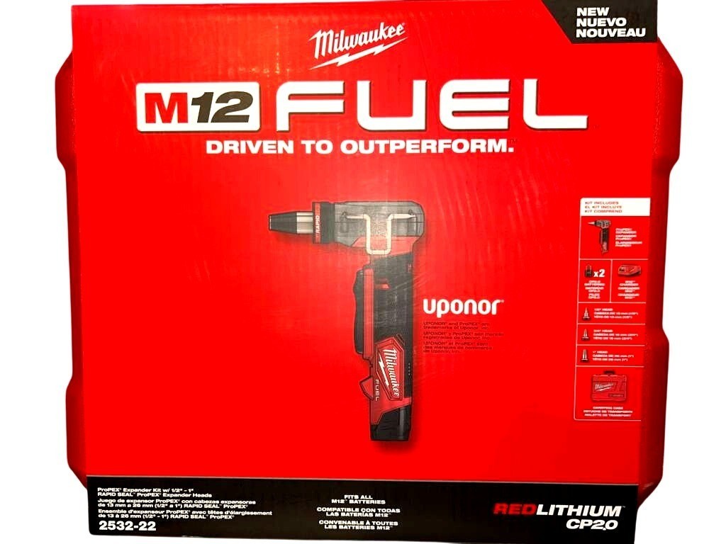 Milwaukee Tool M12 FUEL ProPEX Expander Kit W/ 1/2 -1 RAPID SEAL ProPEX Expande