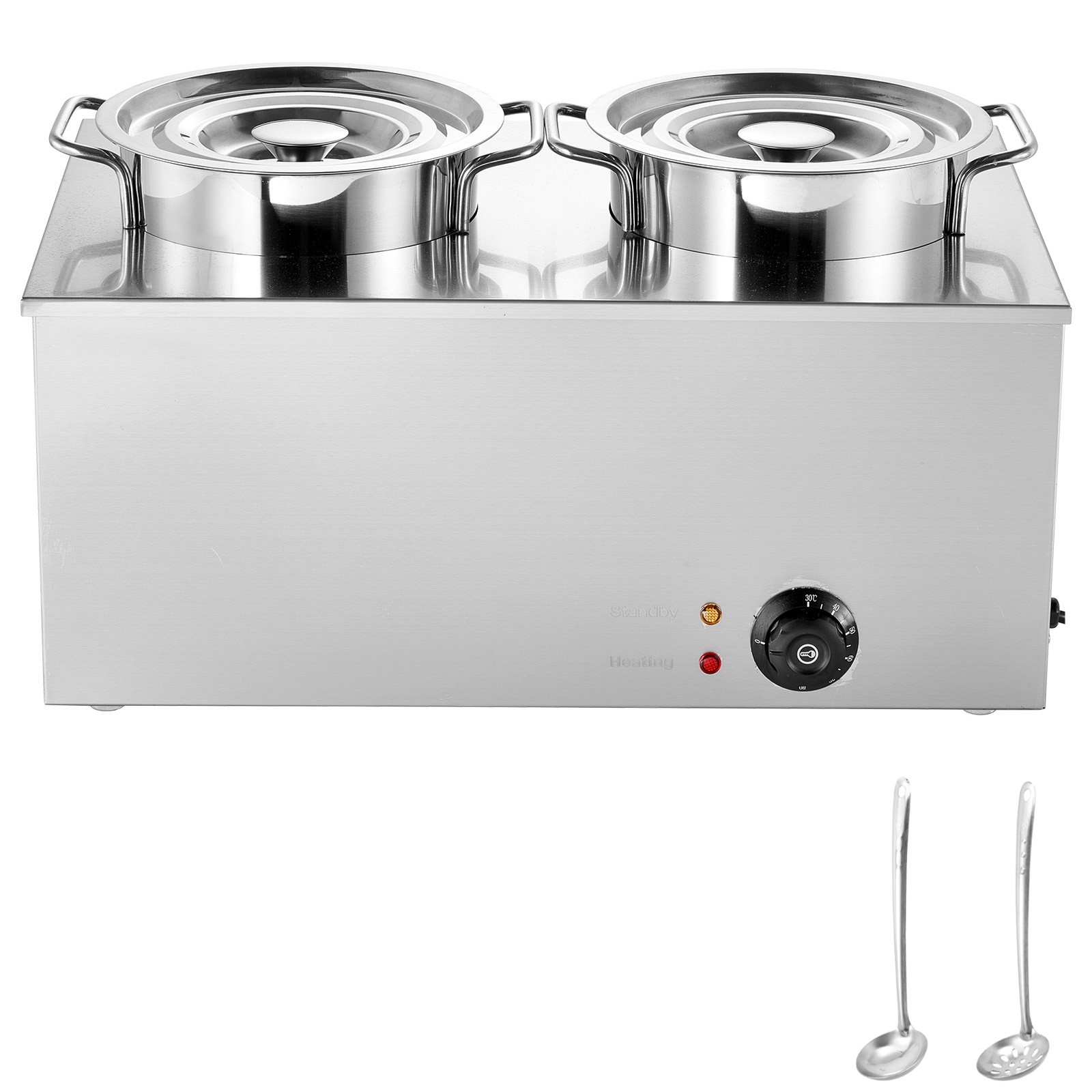 Soup Warmer 2*6.34Qt Pot Commercial Soup Station Kettle Food Warmer Bain Marie