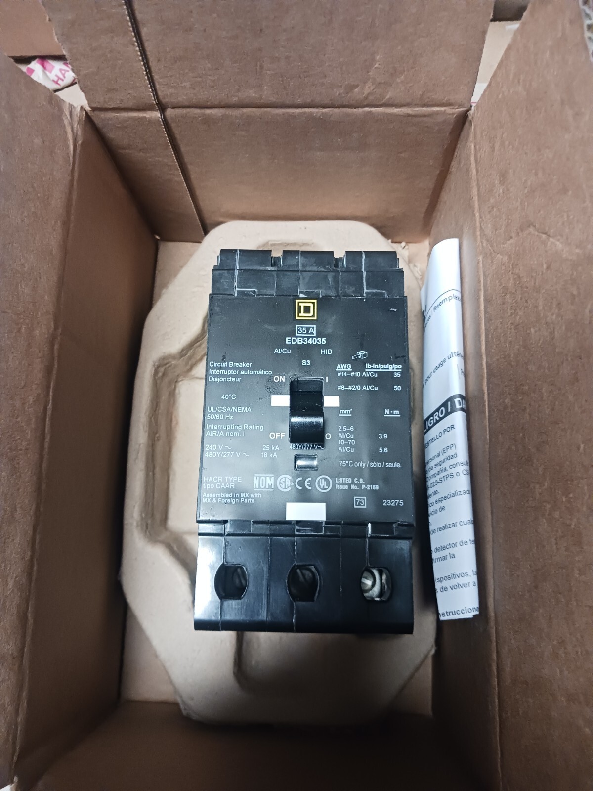 Square D EDB34035 Circuit Breaker