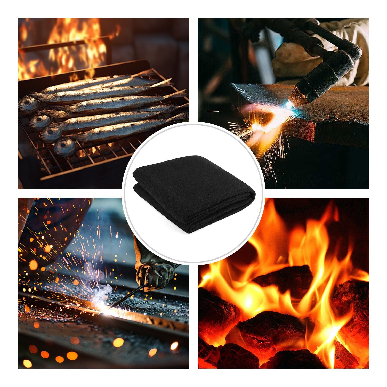 HEAT PROOF SOLDERING BRAZING WELDING PROTECTION MAT FLAME RETARDANT 7.9”x7.9”