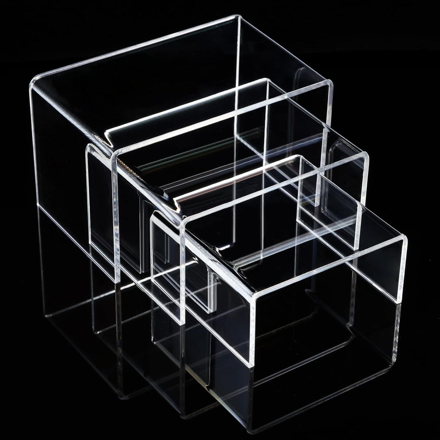 Versatile 3-Size Acrylic Display Risers – Showcase Jewelry, Cupcakes & More