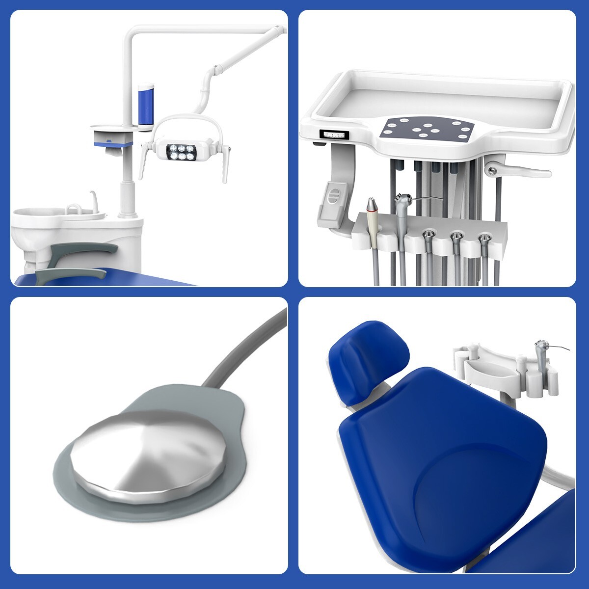 Tuojian Dental Unit Chair Computer Controlled DC Motor PU Hard Leather+Stool FDA