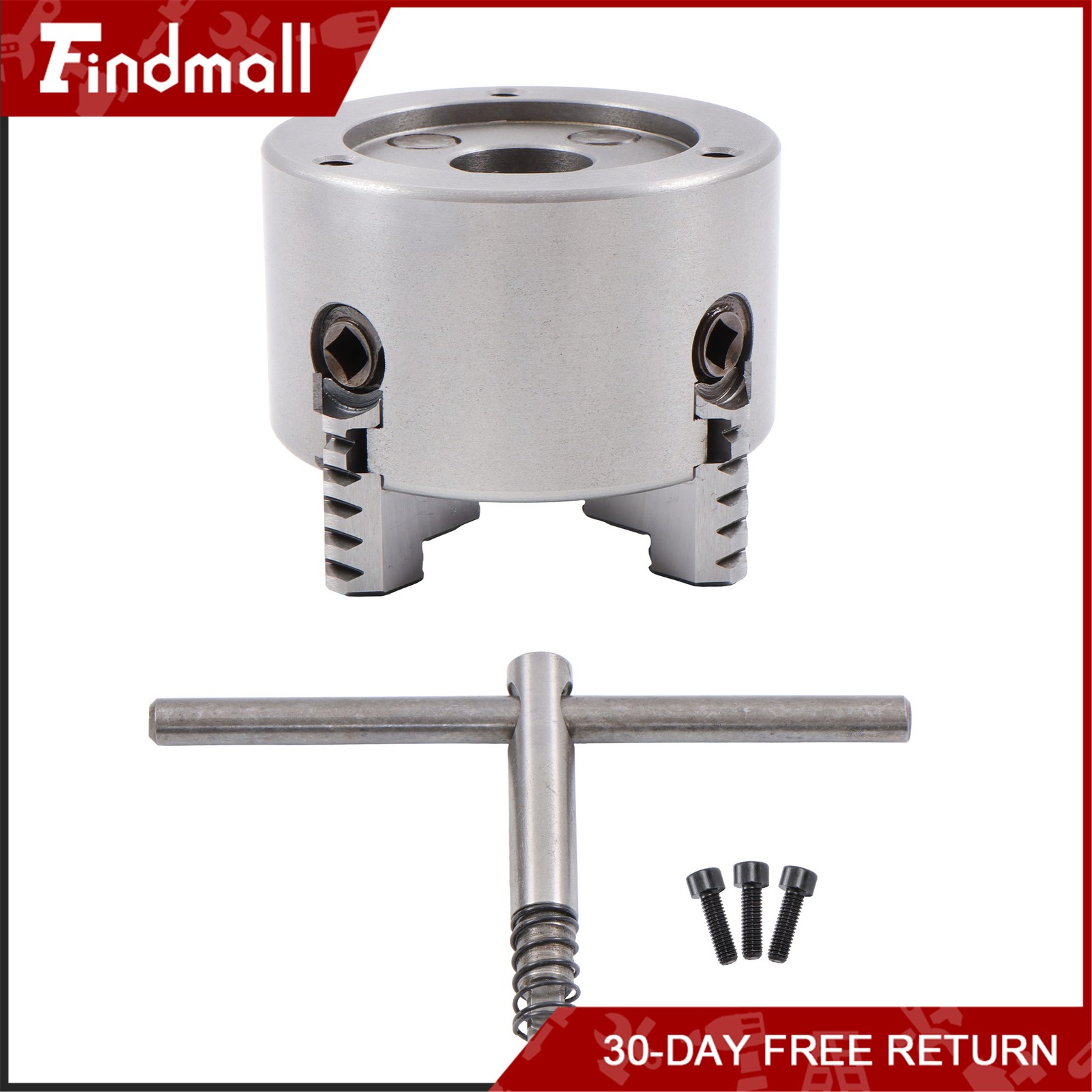 Findmall K72-80 4 Jaw Chuck 3″ 80mm Independent Metal Lathe Chuck