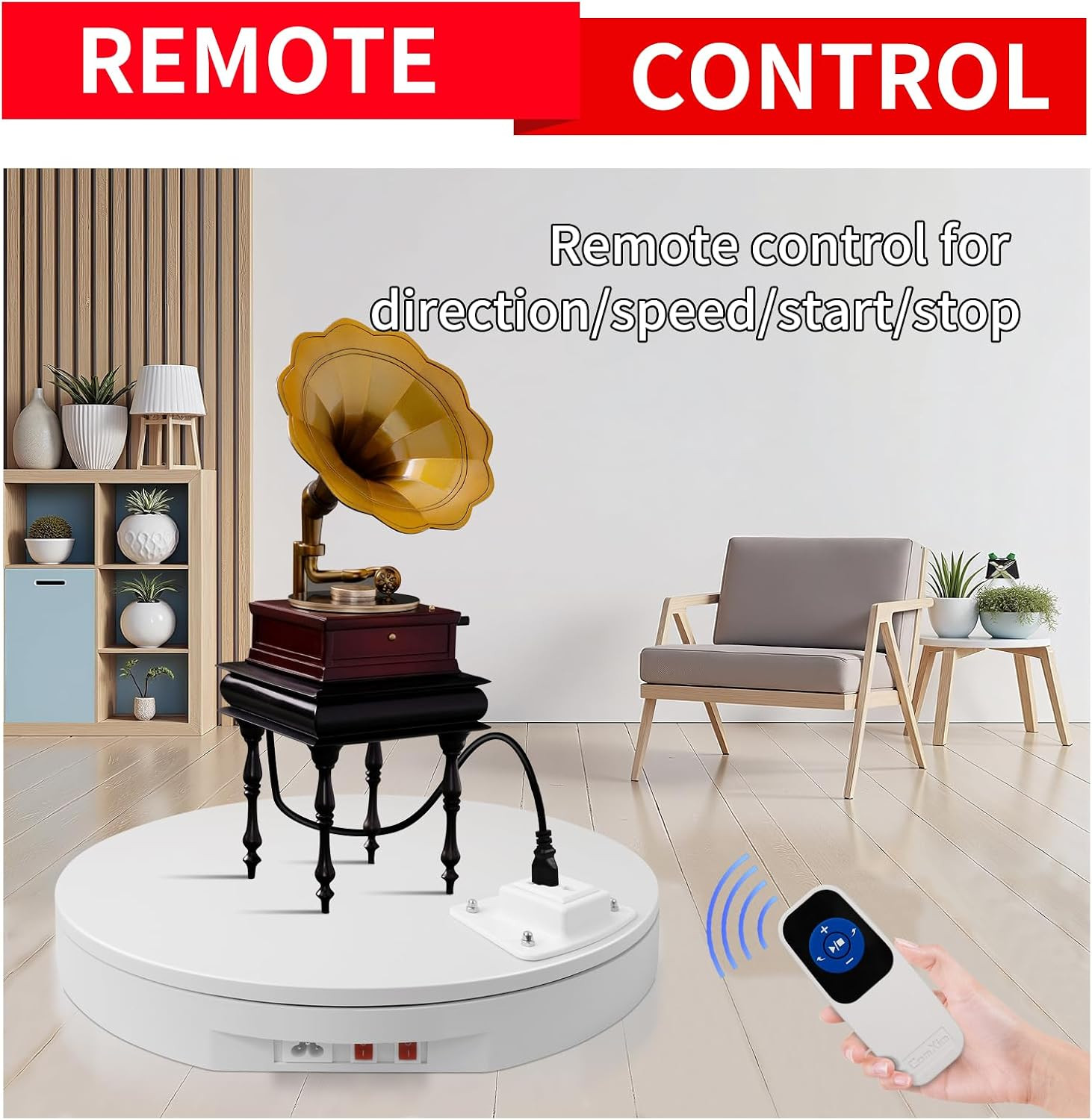 19.7In/50Cm Large Motorized Rotating Display Stand,400Lb Capacity Electric Rotar