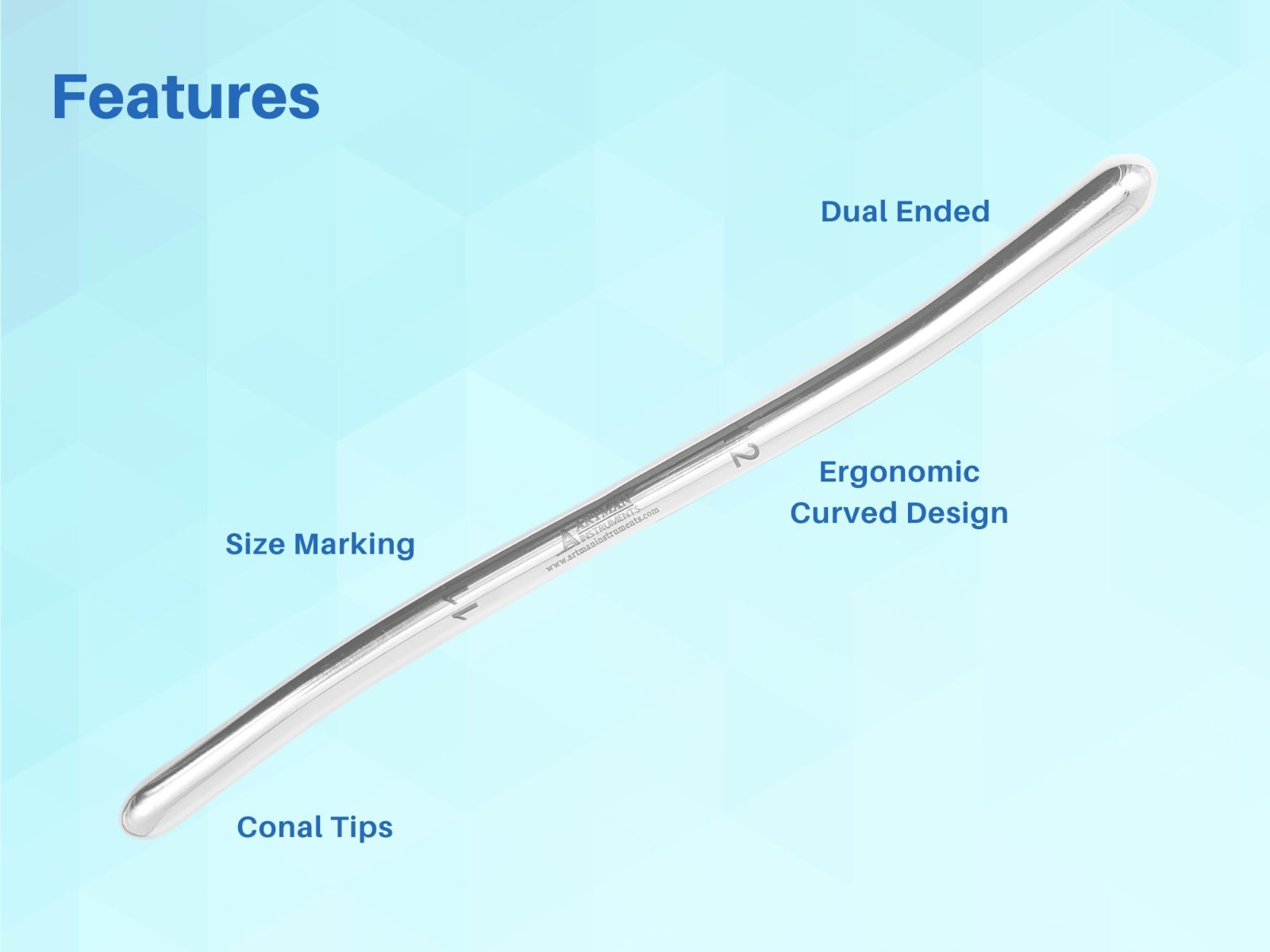 Set of 8 Hegar Dilator Sounds 7.5″ Double-Ended Stainless Dilators