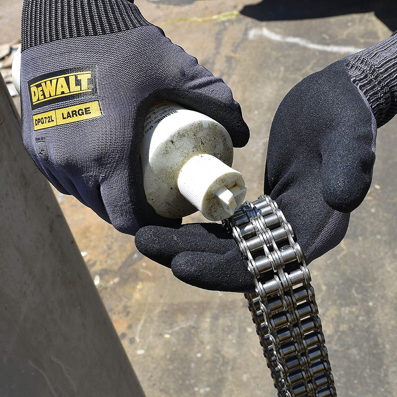 1 PAIR DeWalt Flexible Durable Nitrile Grip Palm Coated Lightweight Work Gloves