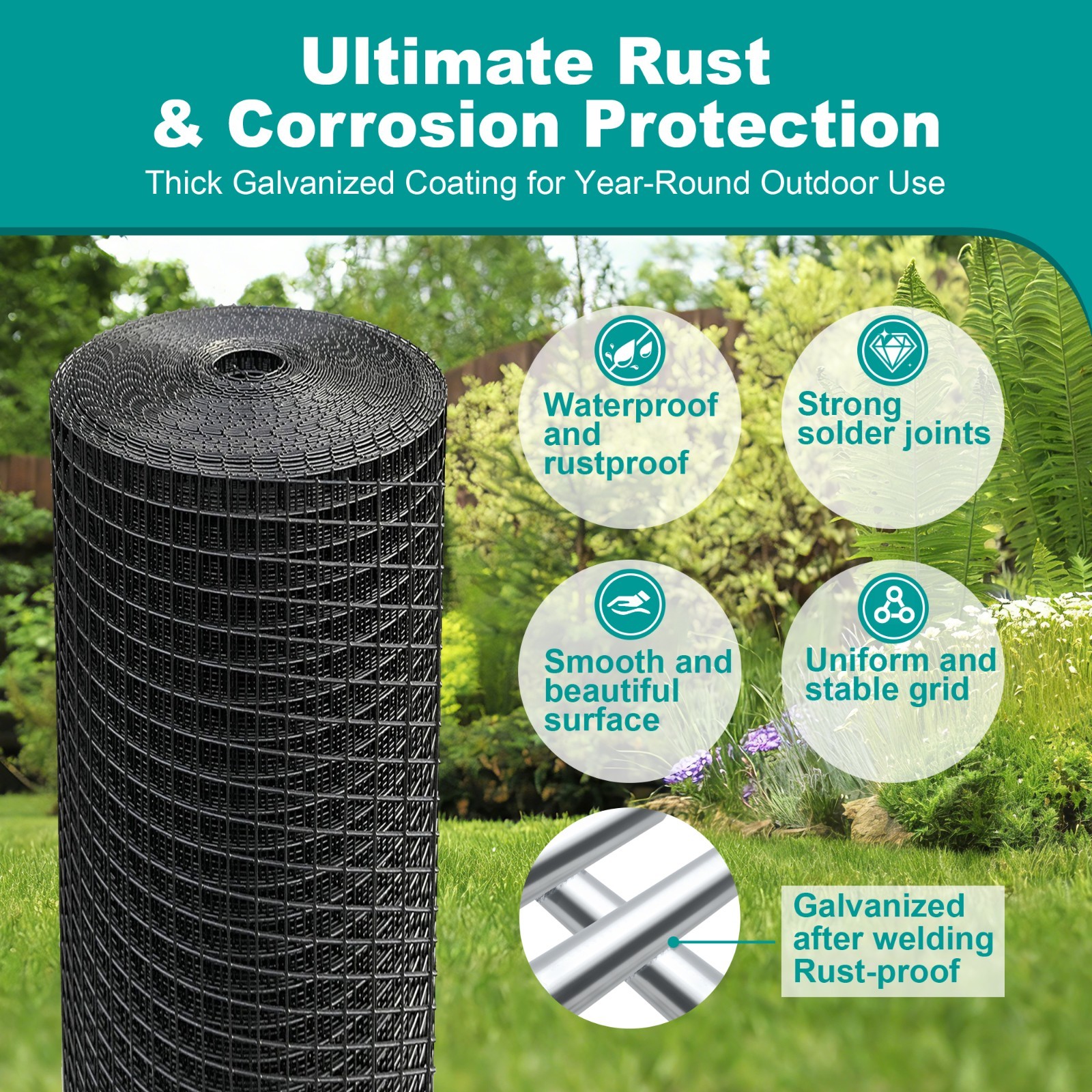 Black Hardware Cloth,Hardware Cloth 1/2 inch 48 x 100 ft,Chicken Wire，DIY
