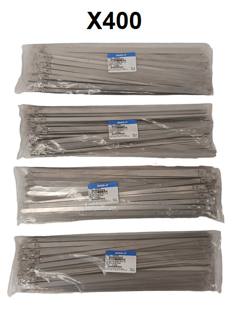 (X400) NEW BAND-IT TIE-LOK Cable Ties 304SS Stainless Steel Zip Ties 3/8″ x 15″