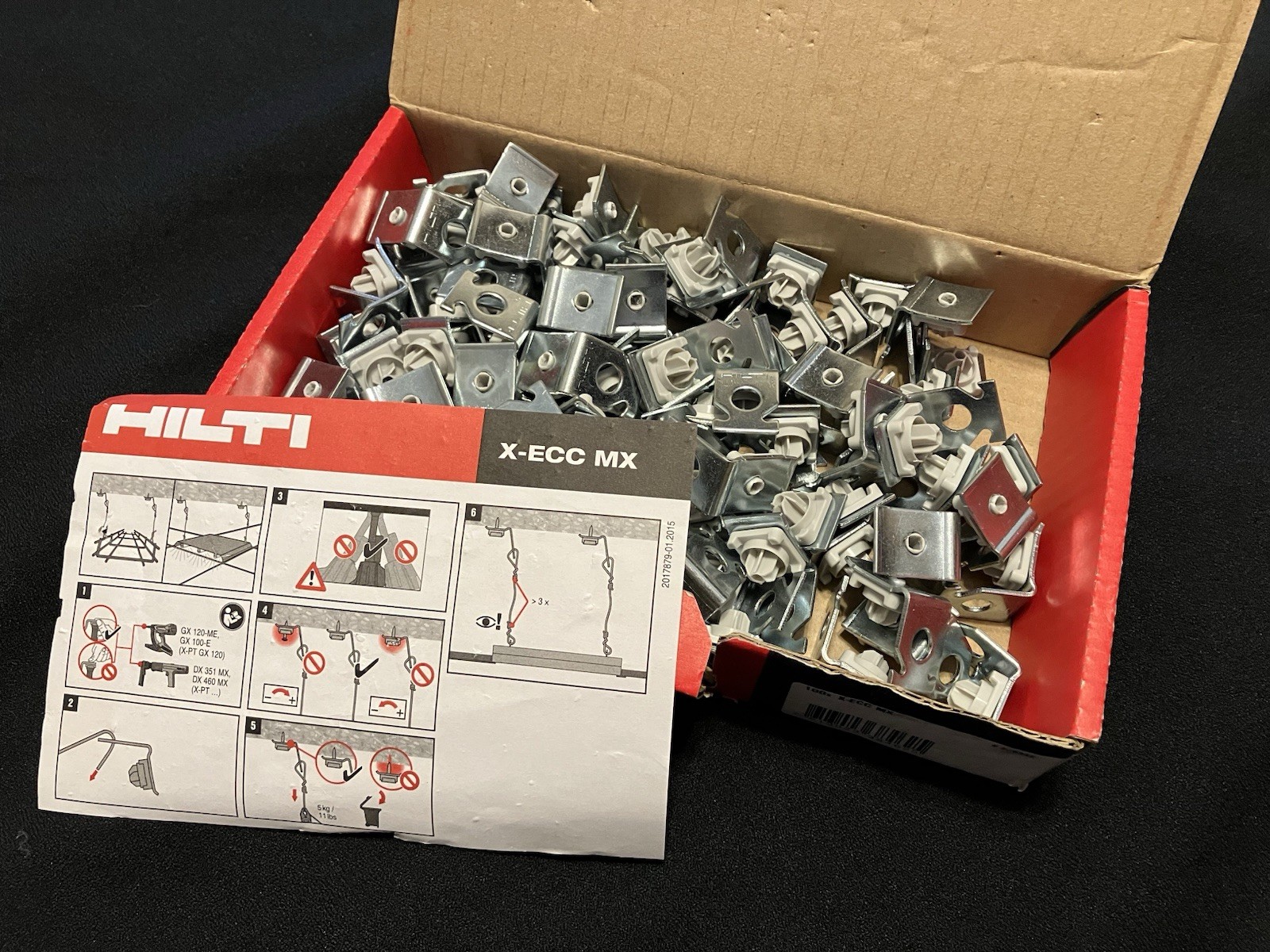 Hilti X-ECC MX Ceiling Clip #228342 (100/Box) BX3 BX4 GX3 DX Fastening Clip