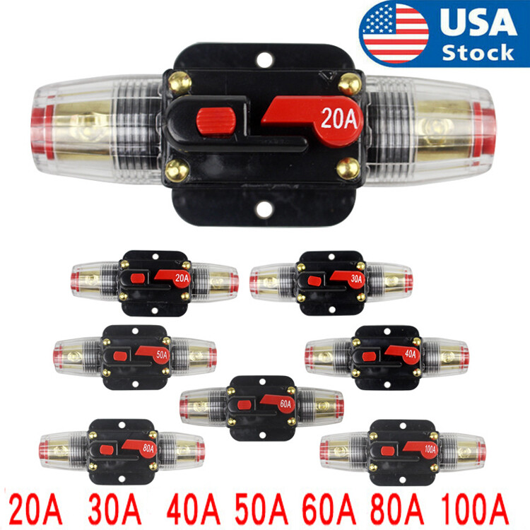 DC 12V-24V Home Solar System Waterproof Circuit Breaker Reset Fuse Inverter