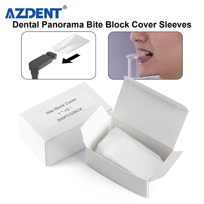 200pcs/box Dental Lab Panorama Bite Block Cover Sleeves/Protective Film/1″x2″