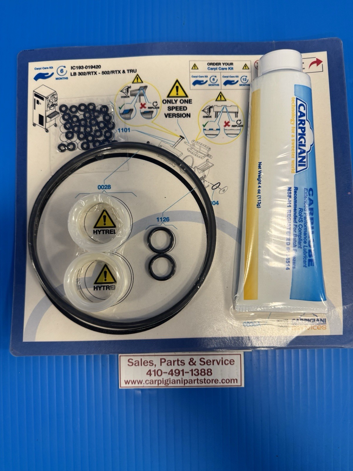 Carpigiani Parts Batch Freezer LB 502 RTX 6 Months Carpi Care Kit