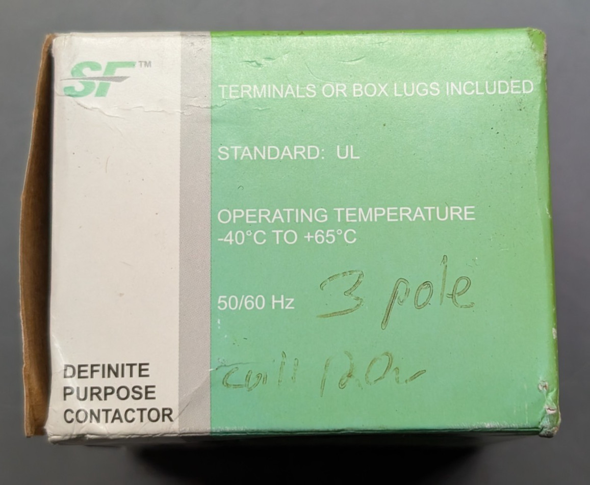 Trane Service First SFCTR3P40A120VL Contactor 3-Pole 40A 120V Coil DP New