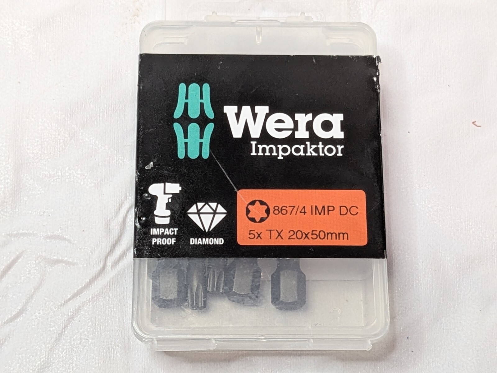 5PCS/PACK Wera Torx Impaktor Bits Diamond Coat 20×50 mm 867/4 IMP DC 05057664001