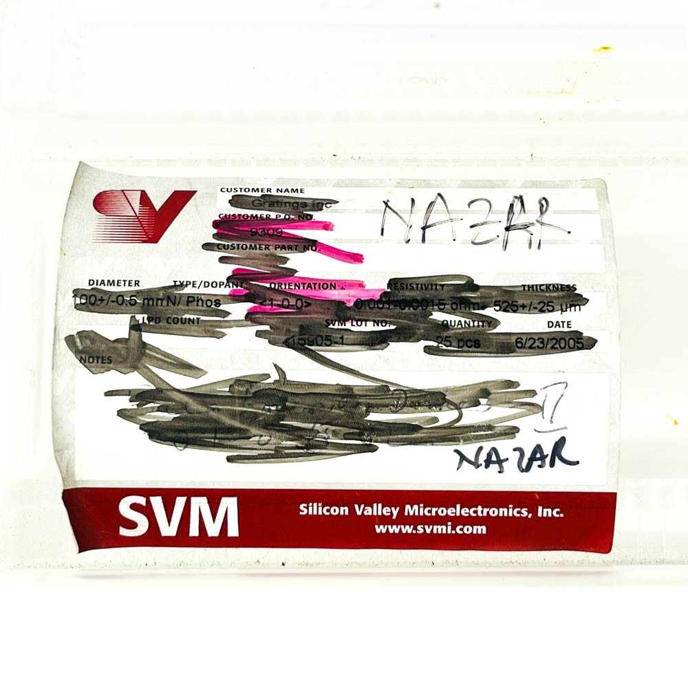 SVM Silicon Valley Microelectronics 4-in 100 mm Wafer Case 25 Slot Casette