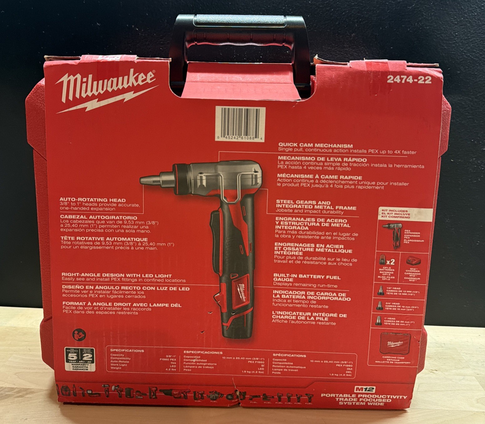 Milwaukee 2474-22 M12 FUEL ProPEX Expander Kit Batteries Charger Case NEW