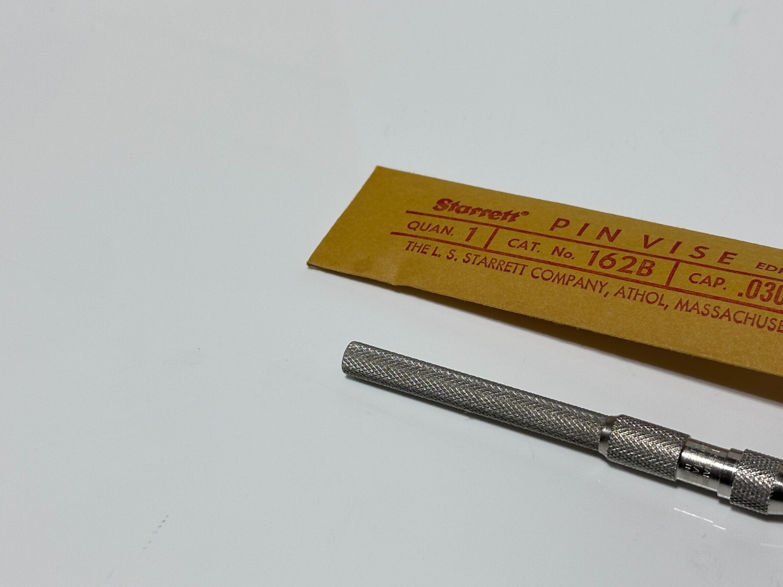 NEW Starrett Tools USA 162B Pin Vise, 0.030-0.062 In., Knurled, Nickel Plated