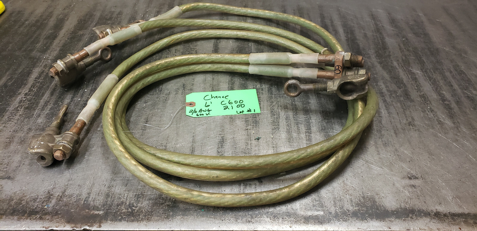 6′ Chance C600-2100 Ball Clamp 3-Leg 2/0 600V Copper Grounding Jumper Cable
