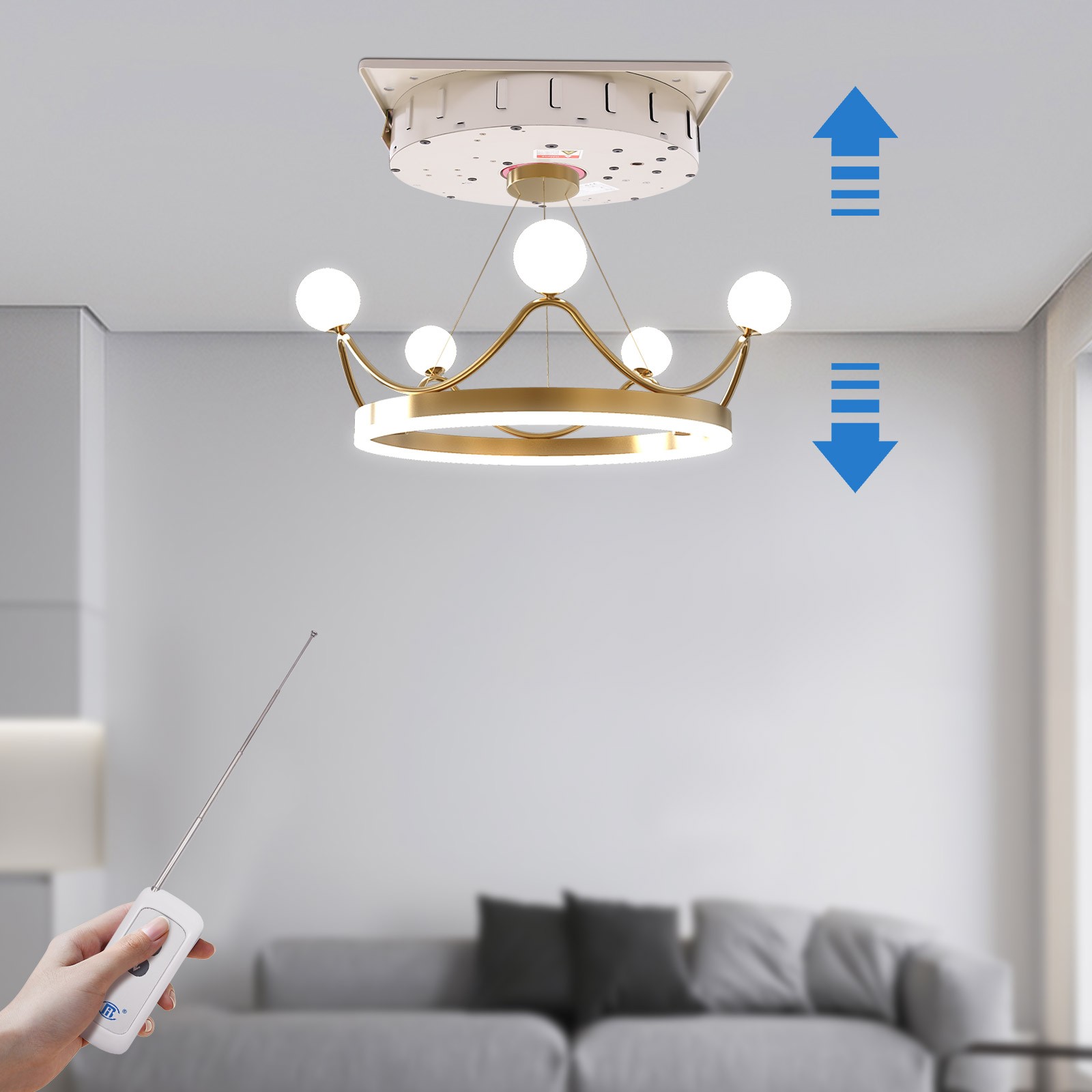 Motorized Chandelier Hoist Lift System with Remote and Wall Control Heavy Duty