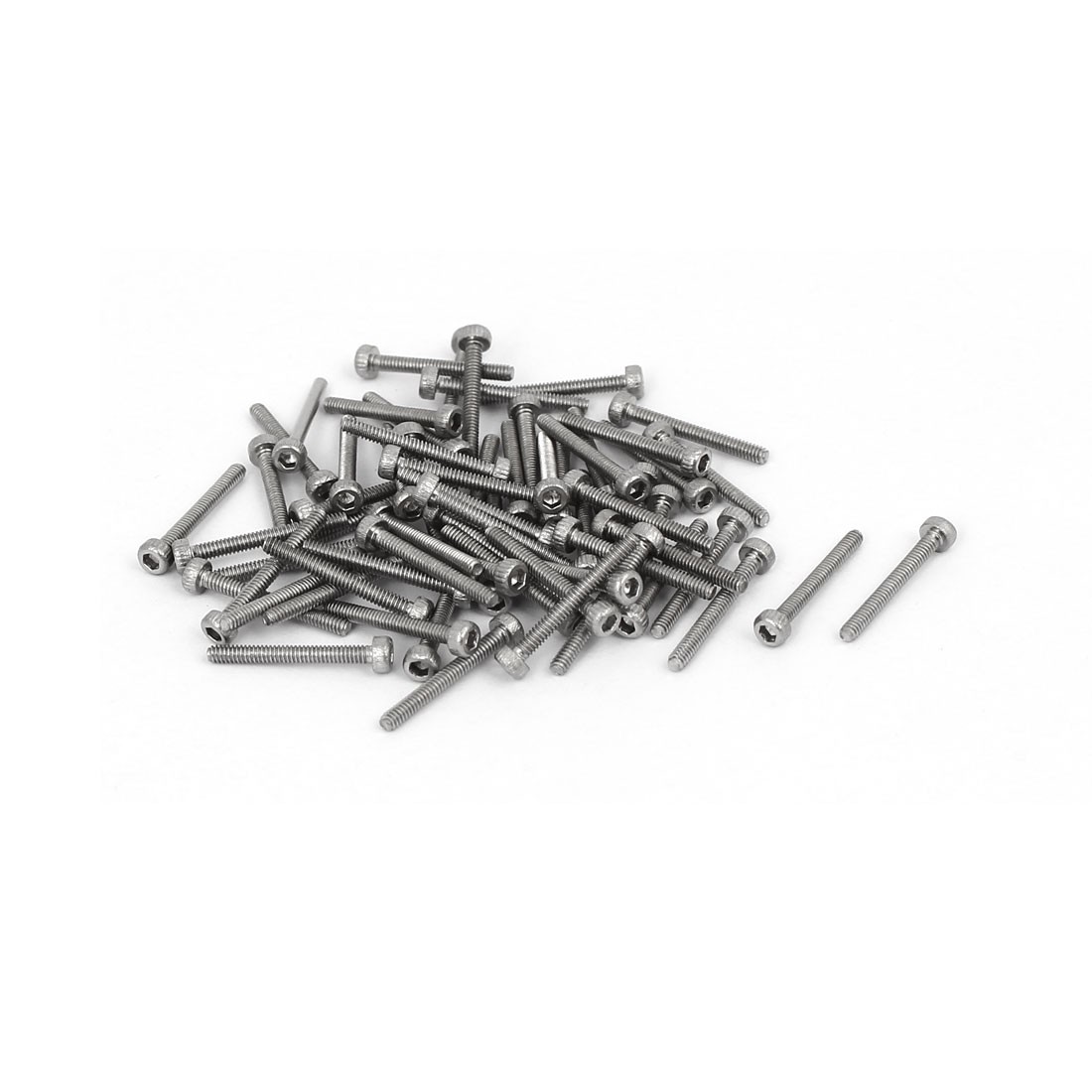 M1.4x12mm 0.3mm Pitch 304 Stainless Steel Hex Socket Head Cap Screw DIN912 60pcs
