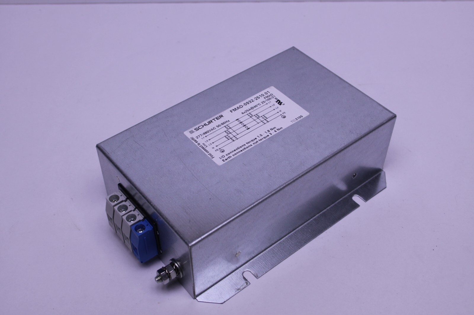 Schurter FMAD-0932-2510.01 Three Phase (Wye) EMC/EMI Line Filter 25A 480VAC