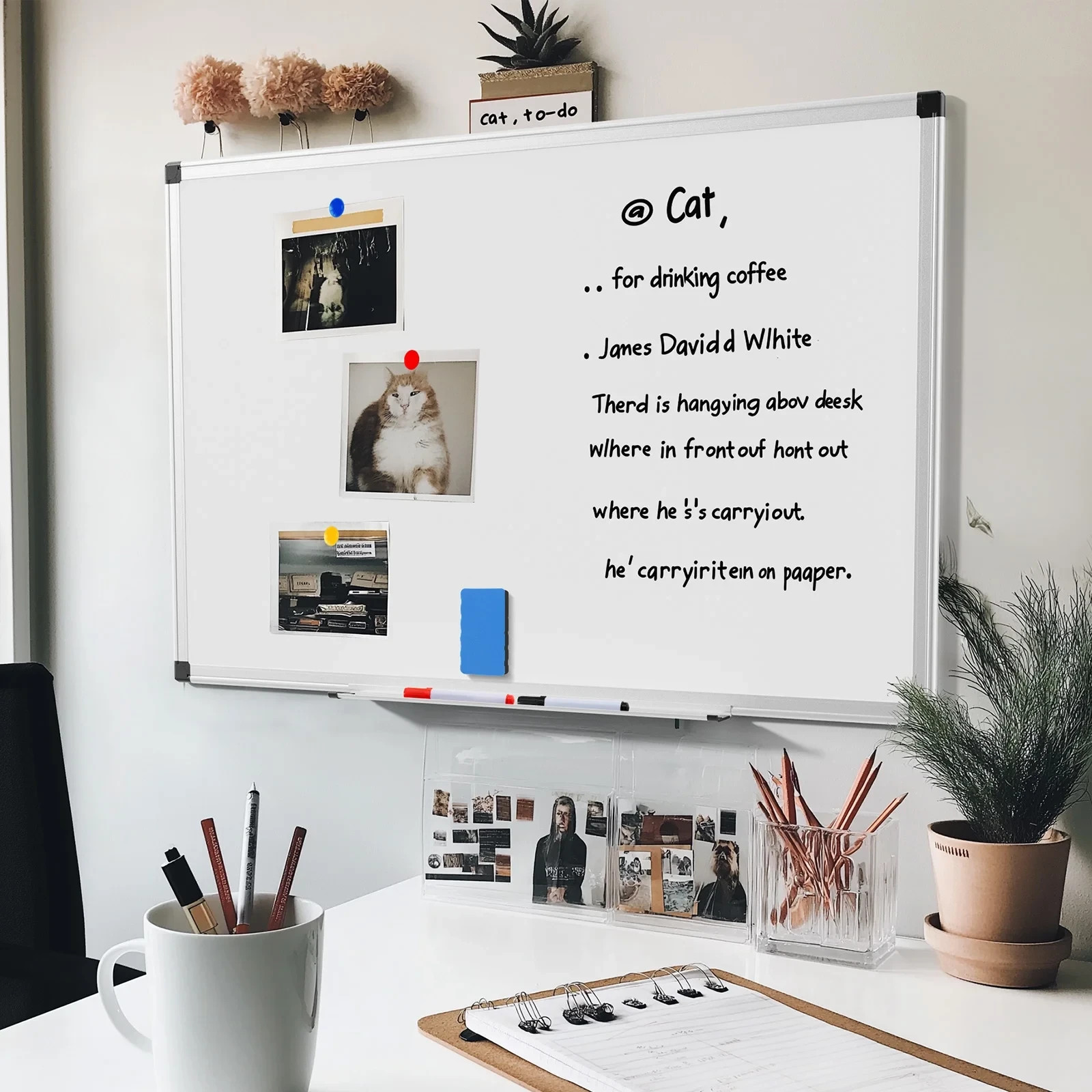 36 X 24 inches Magnetic Dry Erase Board with Aluminum Frame, Whiteboard for