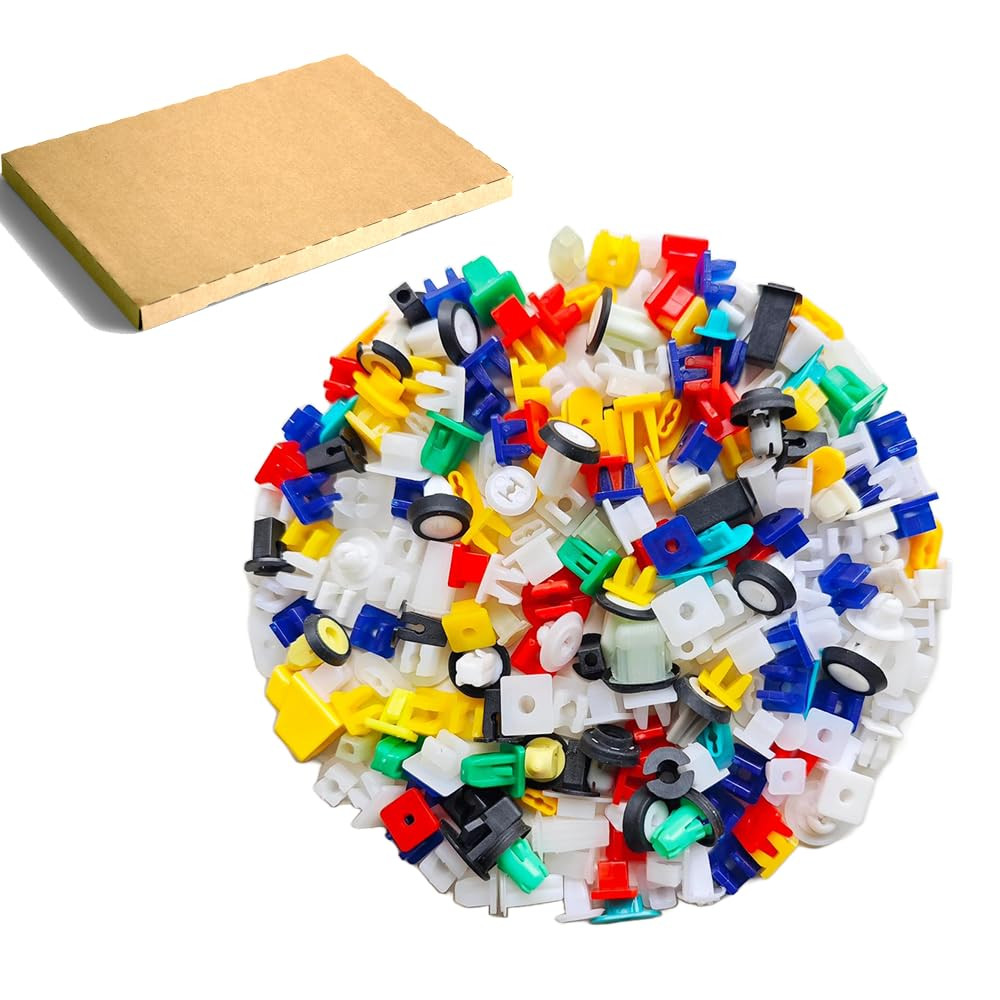 200 Pcs Mixed Auto Car Nylon License Plate Screw Inserts Nylon Grommet Nut