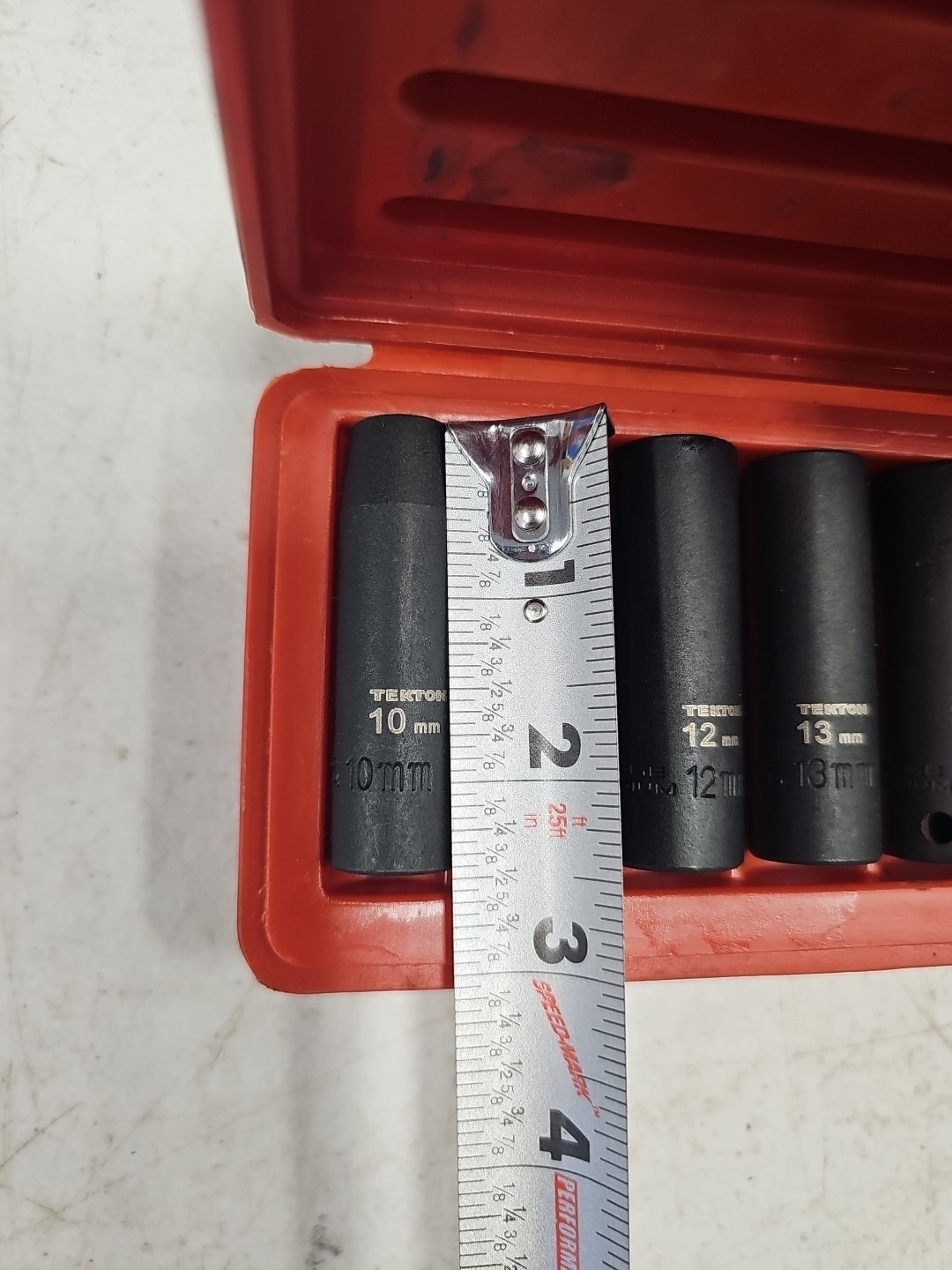 Tekton 3/8 Inch 6 Point Impact Socket Set, 8 Piece (10-19MM)