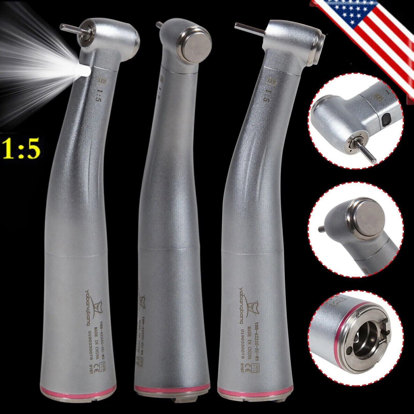 Dental Wireless Electric Hygiene Prophy Handpiece +2Pcs Universal Prophy Angles