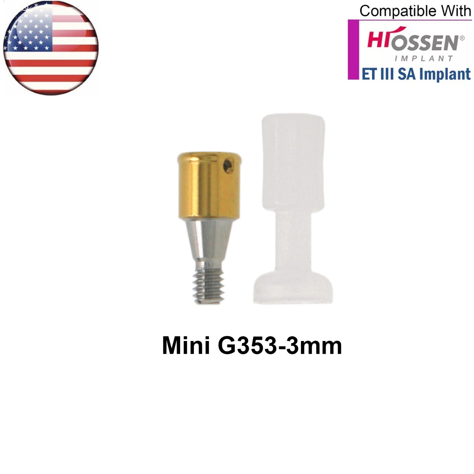 US Dental Mini Overdenture Locator Abutment & Male Caps Fits Hiossen Osstem ET