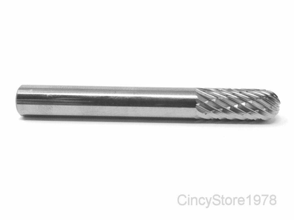 SC1D Cylindrical Cut Tungsten Carbide Burr Bur Cutting Tool Die Grinder Bit 1/4″
