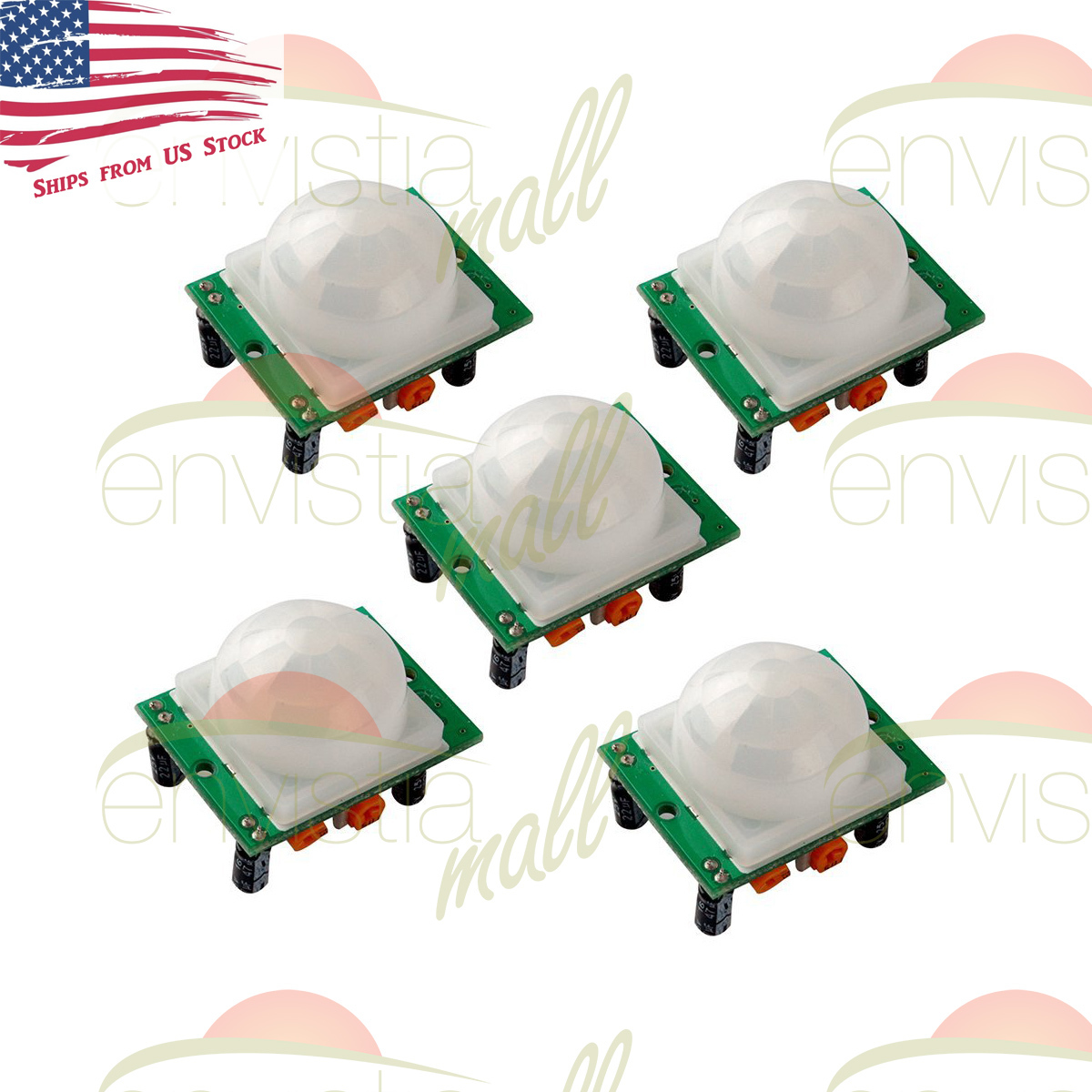 5 Pcs HC-SR501 PIR IR Passive Infrared Motion Detector Sensor Module DIY