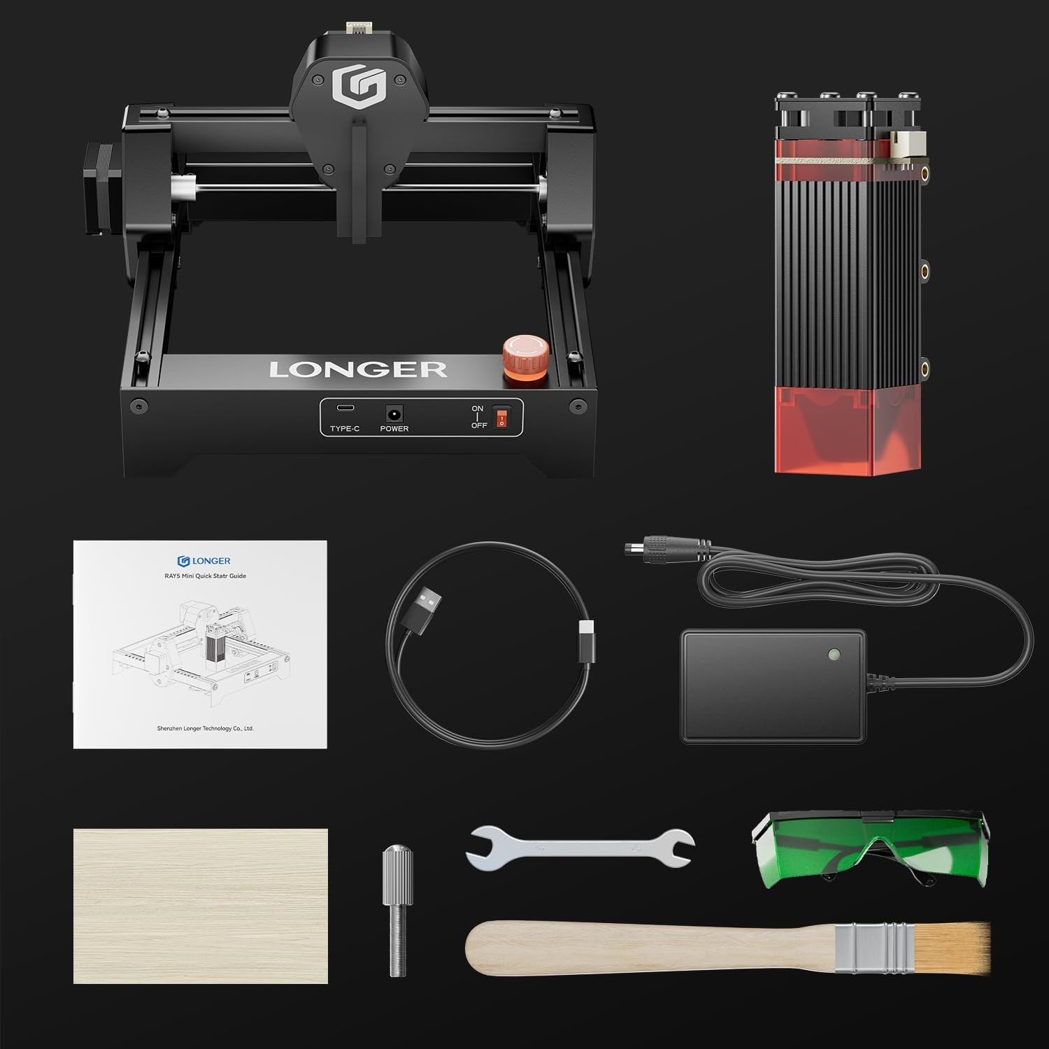 Ray5 Mini Laser Engraver, 12000Mm/Min High-Speed Cutter for Wood, Metal, Acrylic