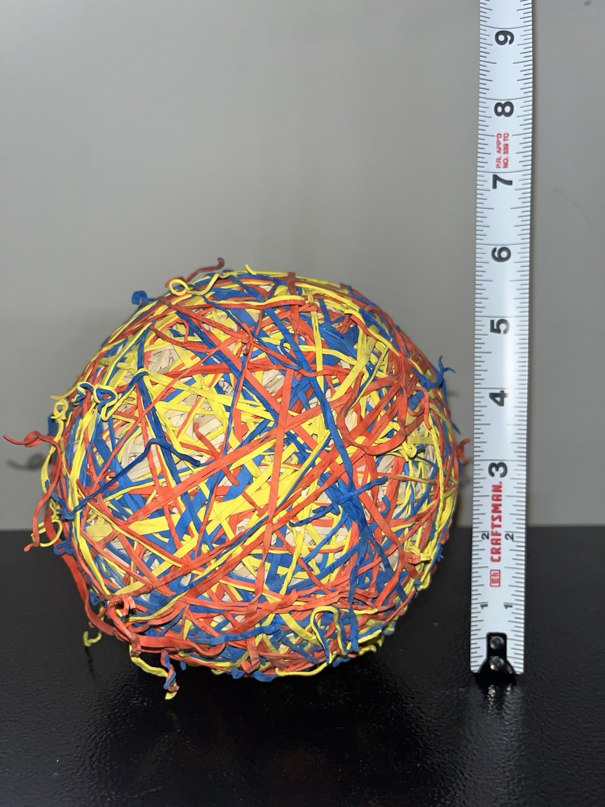 Large Multi-Color Homemade Rubber Band Ball