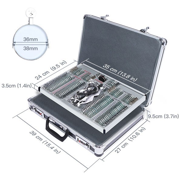 104PCS Optical Optometry Trial Lens Set Metal Rim Aluminum Case