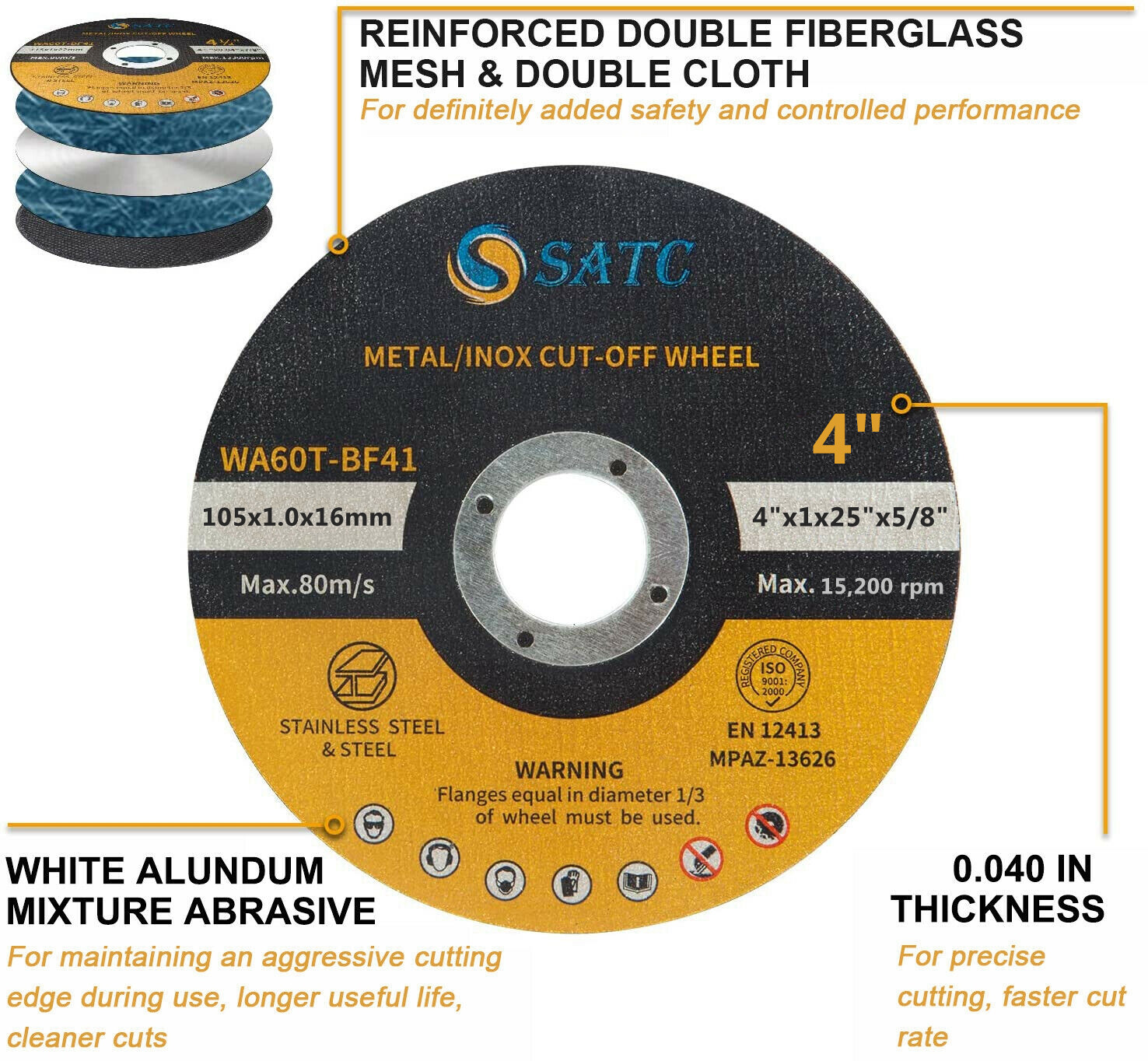 100 Pack 4 inch Metal Cut Off Wheels with 5/8″ Arbor Angle Grinder Cutting Disc